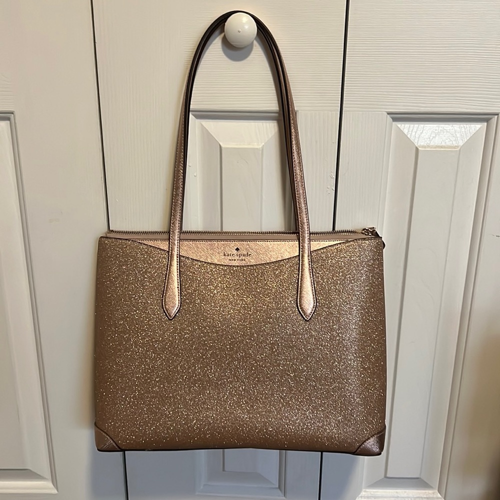 Rose gold glitter tote/purse